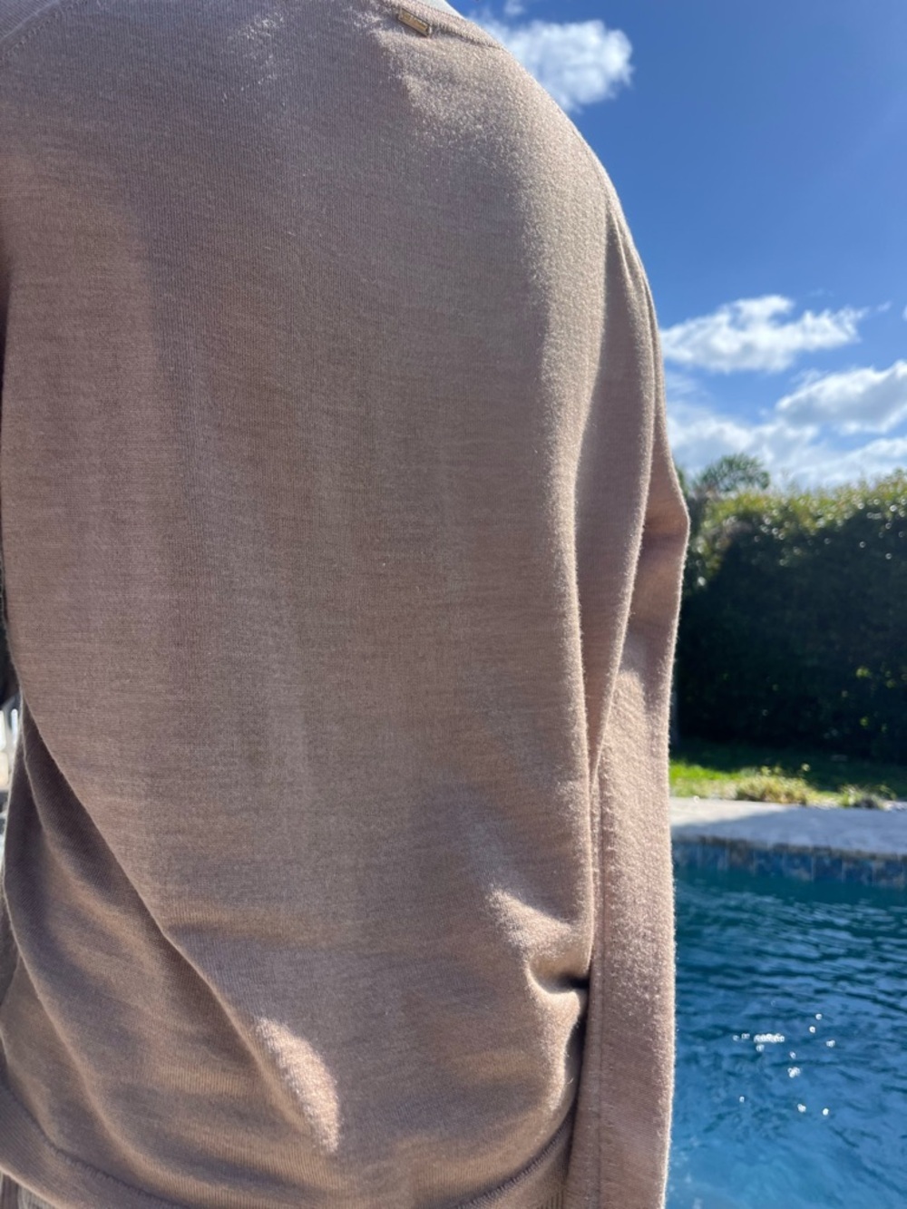 St. John Sweater in Taupe Wool Silk Blend Minimalist. Capsule. - Picture 2 of 11